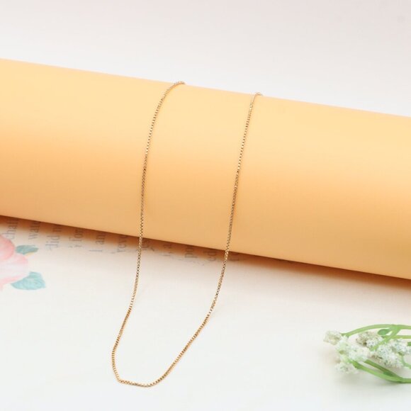 "Elegant Rose Gold Box Chain Necklace for Everyday or Layered Look, XPNL0317 - Picture 1 of 12